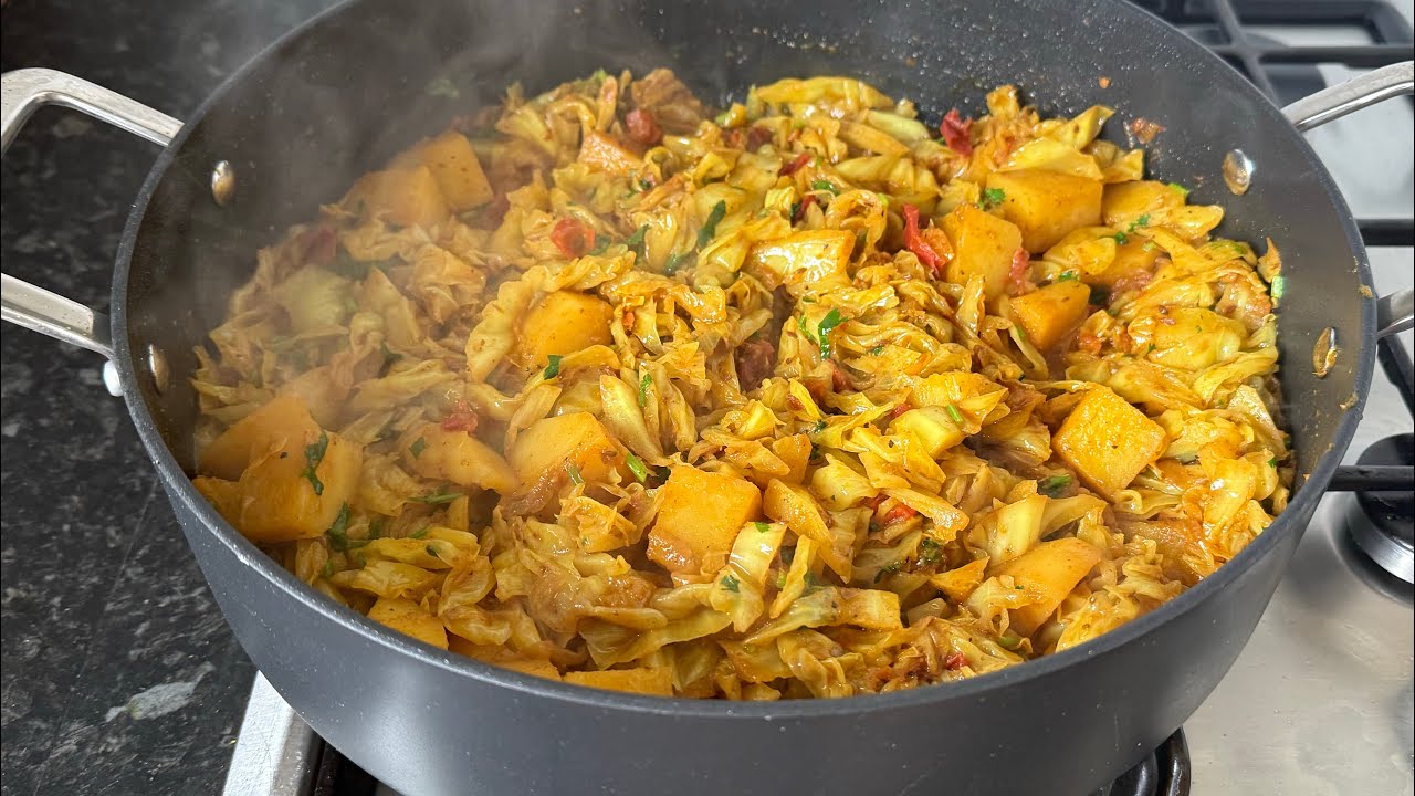 Pan Fried Cabbage Potato/ Vegan Recipe 