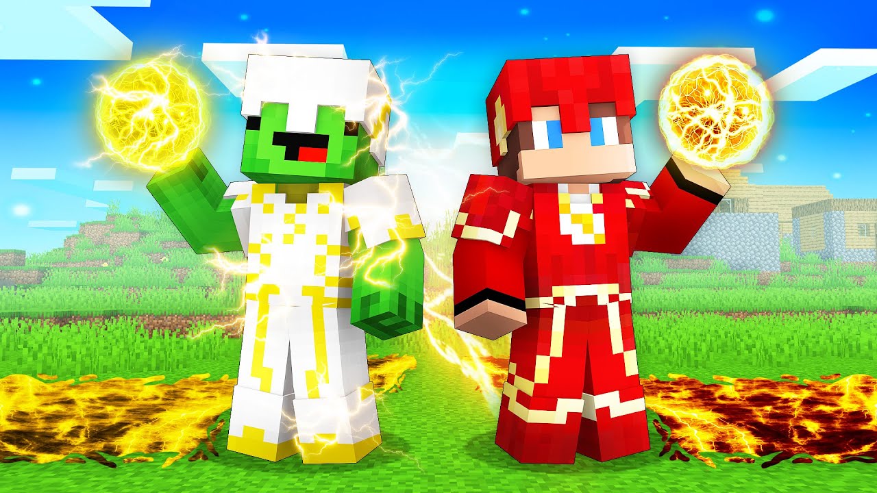 Mikey GODSPEED Armor vs JJ FLASH Armor Survival Battle in Minecraft (Maizen)