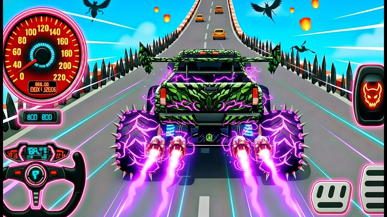 Mega Ramp Monster Car Racing 3D - Extreme Car Stunts -Android Gamepla #MegaRamp #3DGames #CarRacing