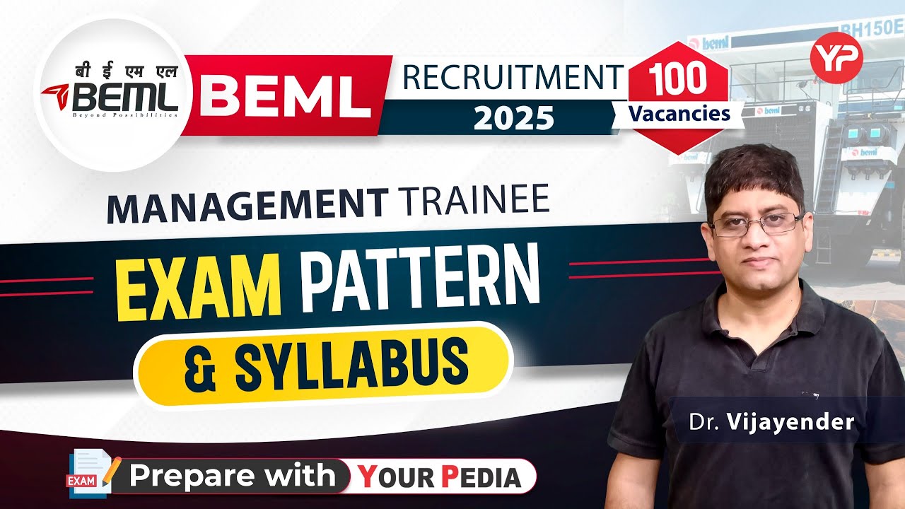 BEML Management Trainee Exam pattern & syllabus (Tentative) for recruitment 2025