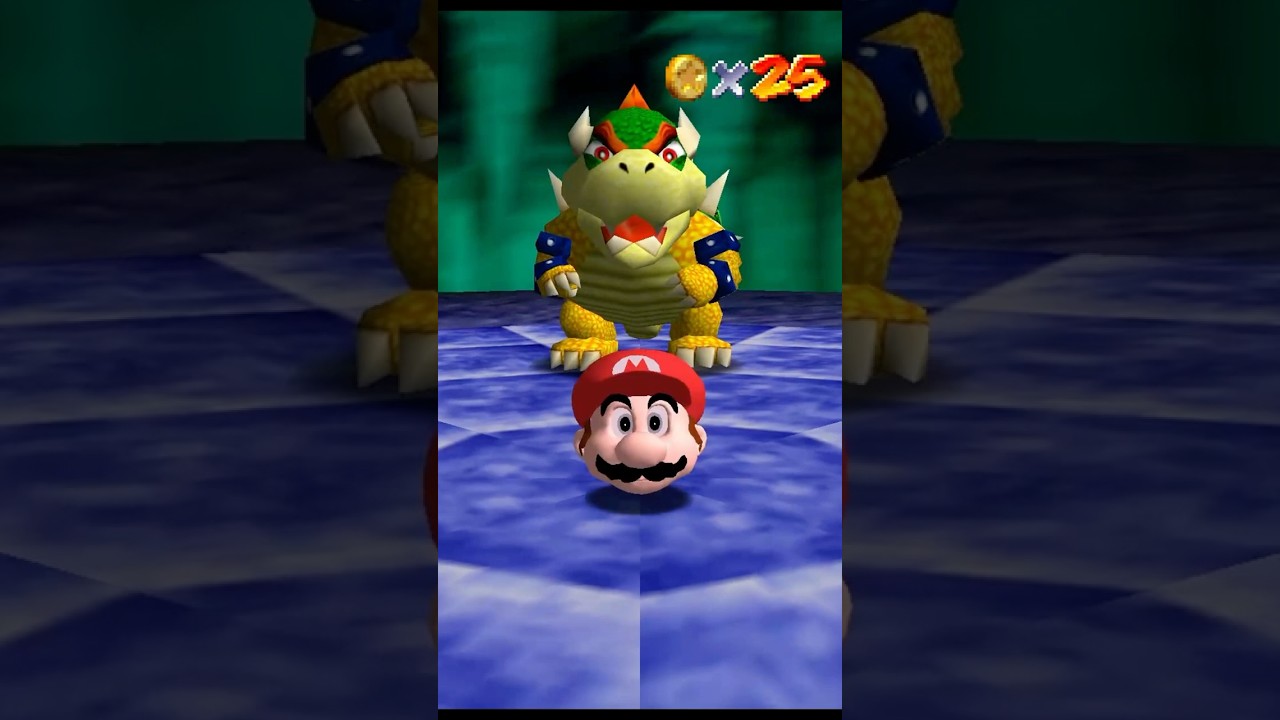 Mario Head vs Bower in Super Mario 64 #mario #supermariobros #mariobros #sm64 #nintendo #shorts