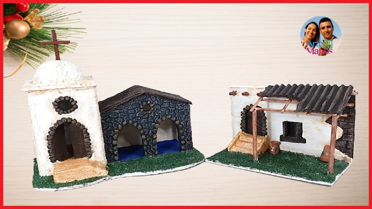 Как сделать церковь и фасад для вертепов из переработанного картона