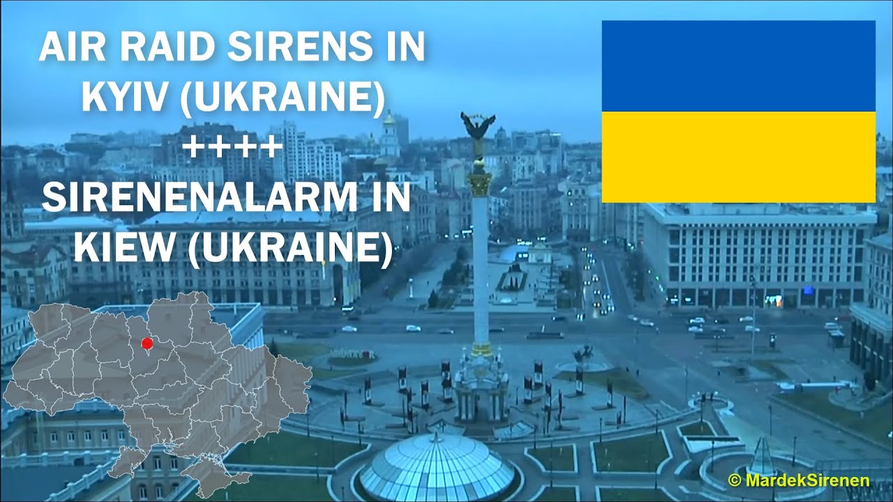 AIR RAID SIRENS in Kyiv | SIRENENALARM in Kiew (Ukraine 🇺🇦) - 24.02.22