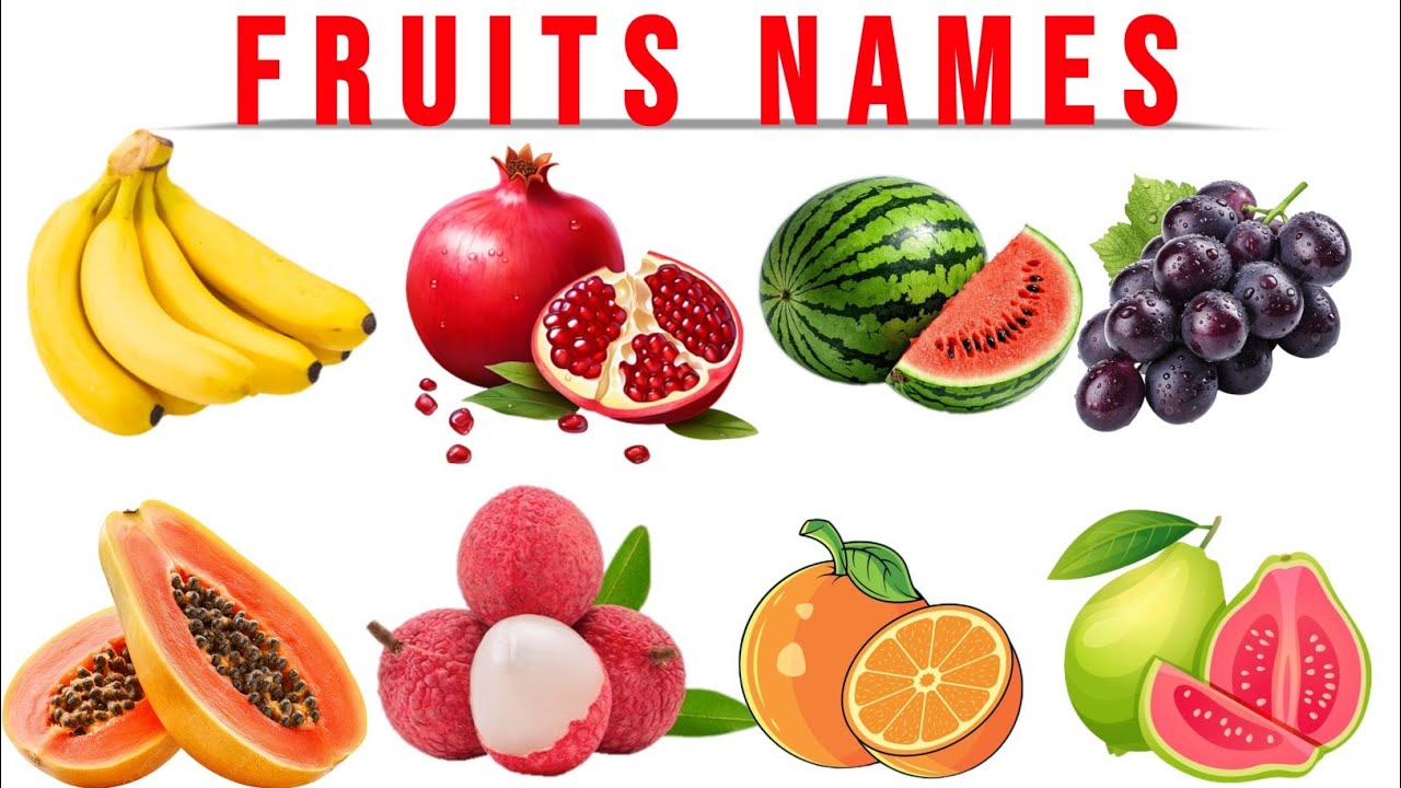 Fruits Name For Kids | Learn 20 Fruits Name In English With Pictures | Fruits Name In English
