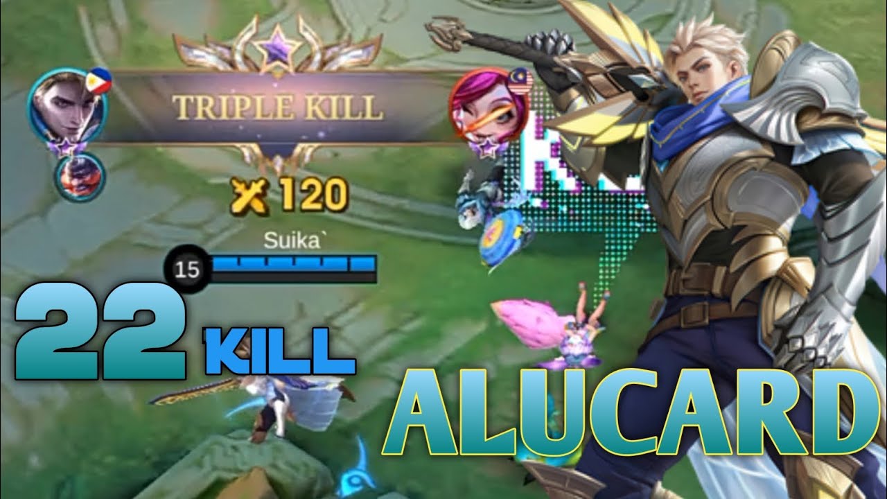22 Kill + Triple Kill!! Solo Rank Alucard - MLBB