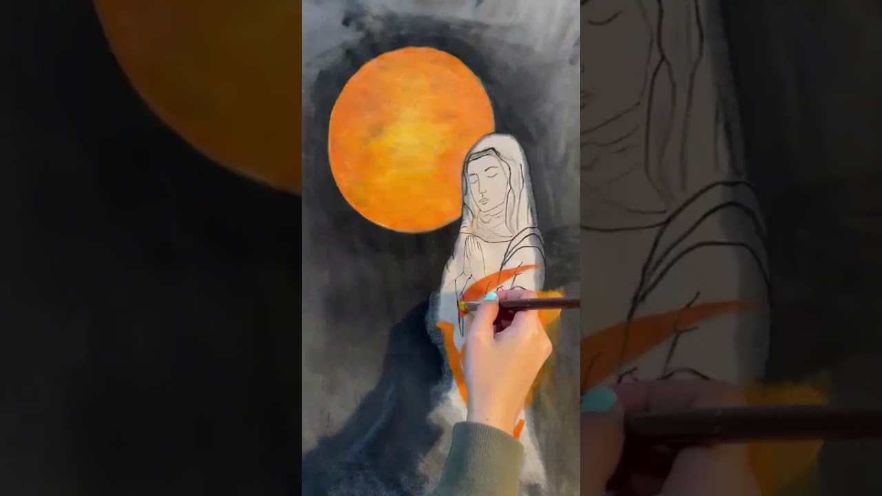 How to Paint the Moon and the Virgin Mary on Fabric – Simple Techniques for Beginner Artists