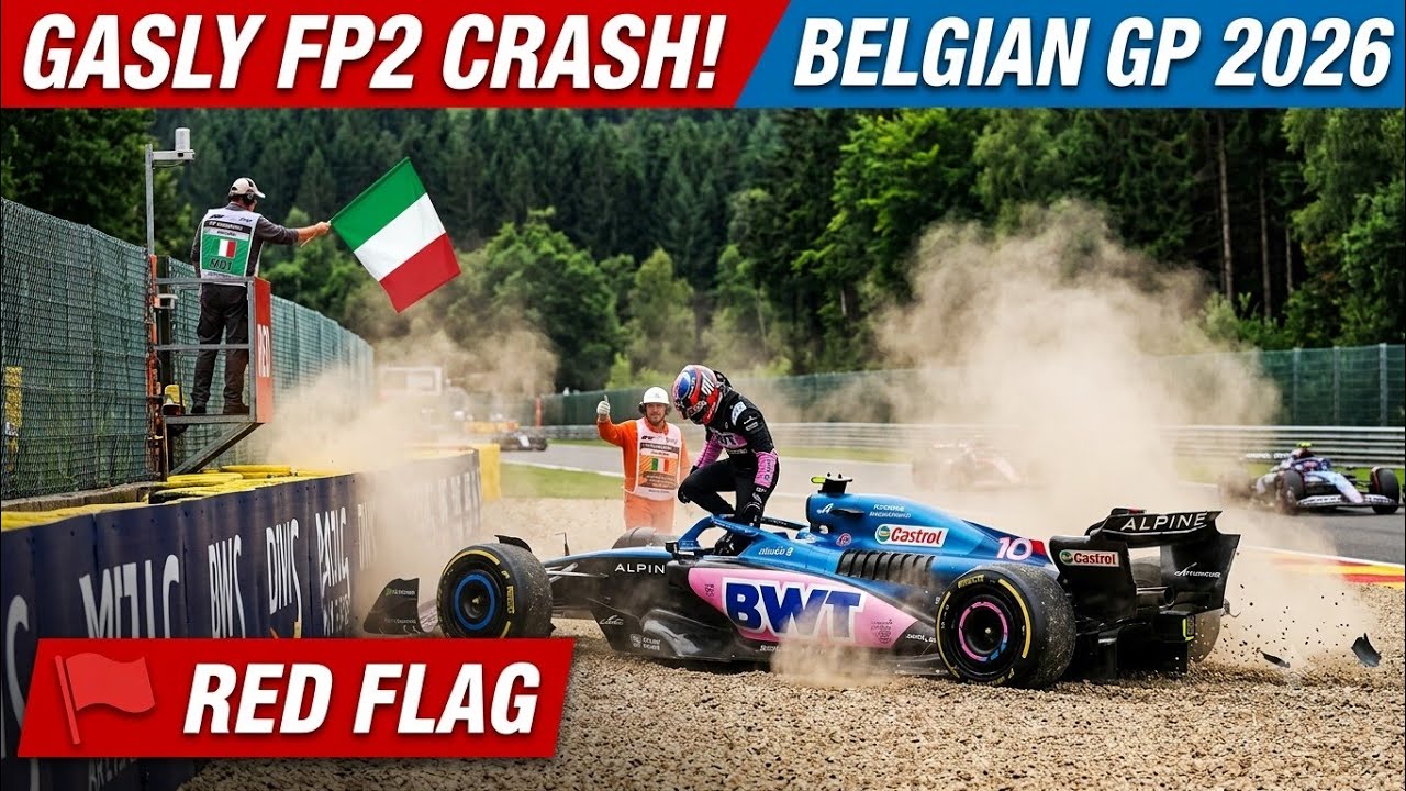 Pierre Gasly's HEAVY FP2 Crash at the 2026 Belgian Grand Prix!