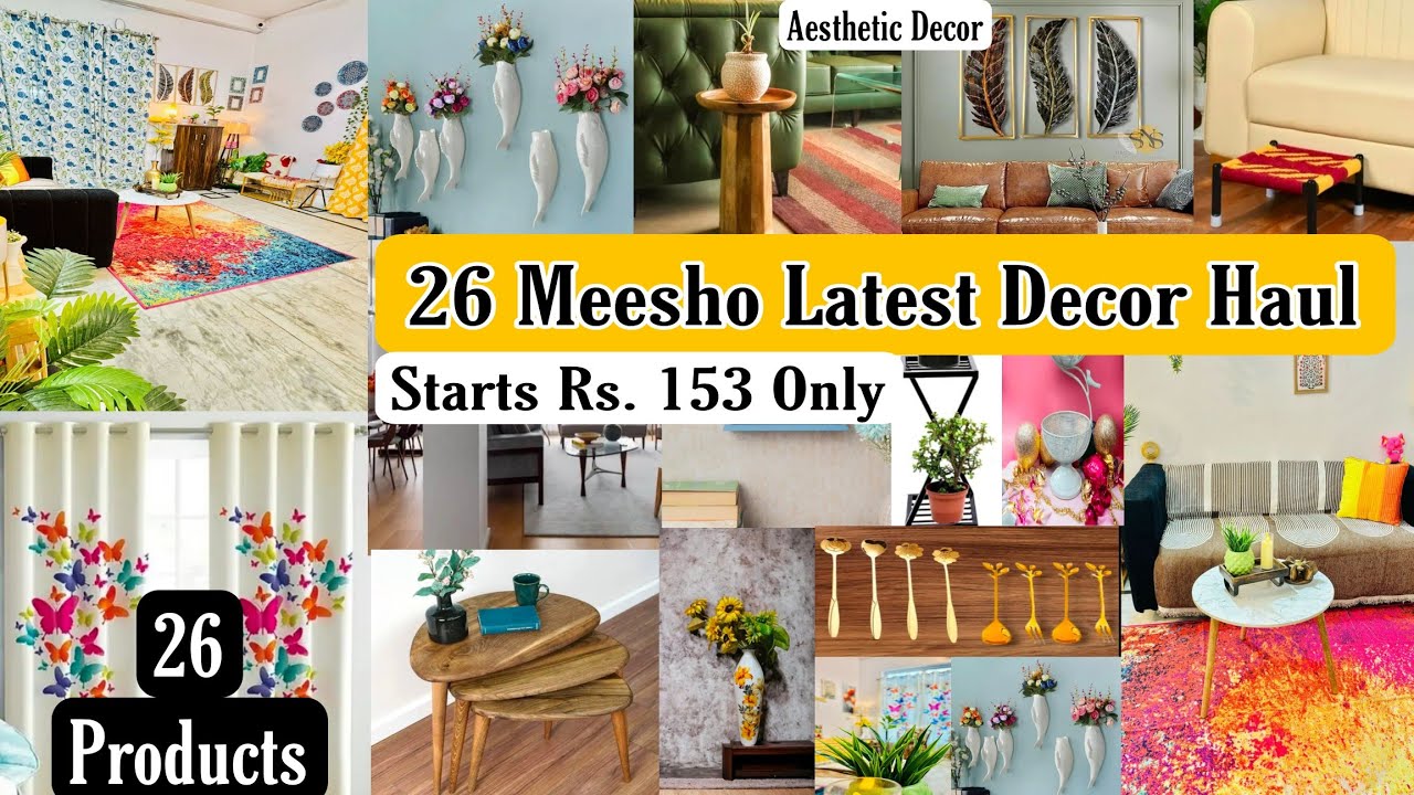 Huge 26 Meesho Home Decor Haul Starts Rs. 153 Only / Aesthetic Decor haul #meeshofind