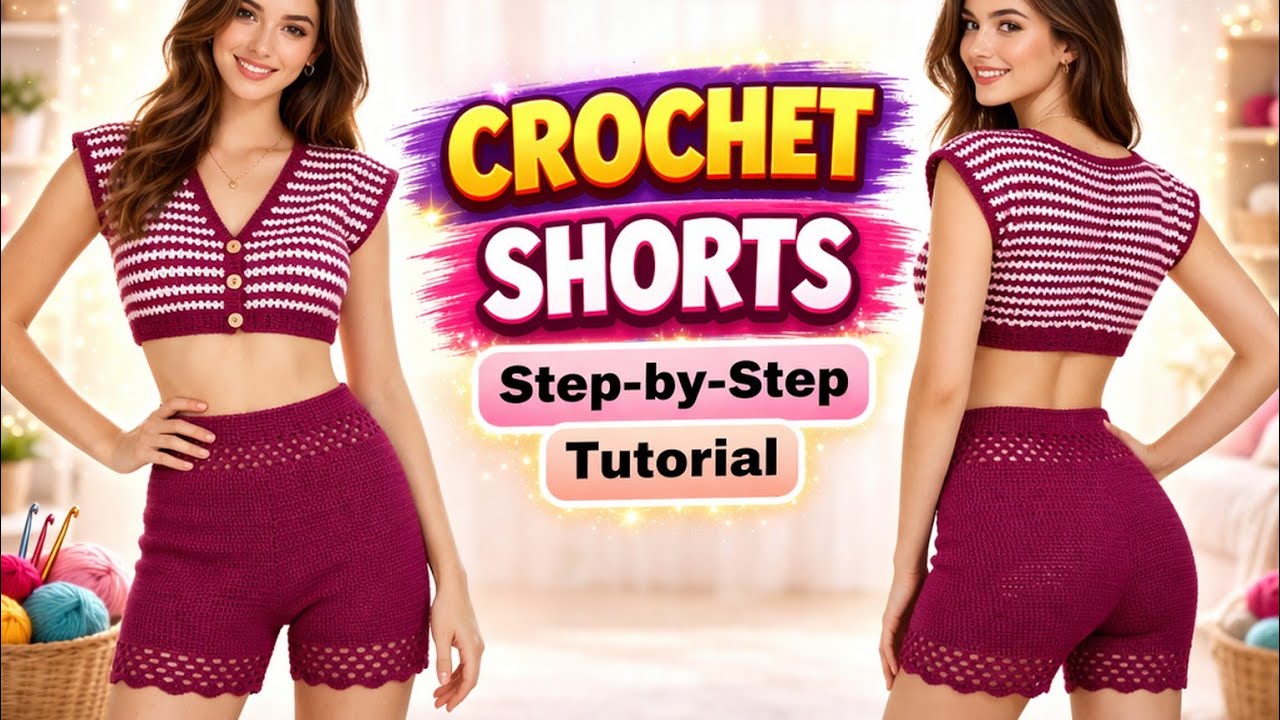 How to Crochet Garterized Shorts Step by Step | Easy & Stylish Crochet Bottom