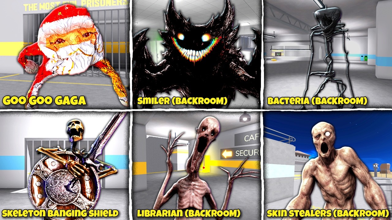 1,000,000 GOO GOO GAGA Vs BACKROOMS! What if I BECOME SKELETON BANGING SHIELD,.. in BARRY PRISON RUN