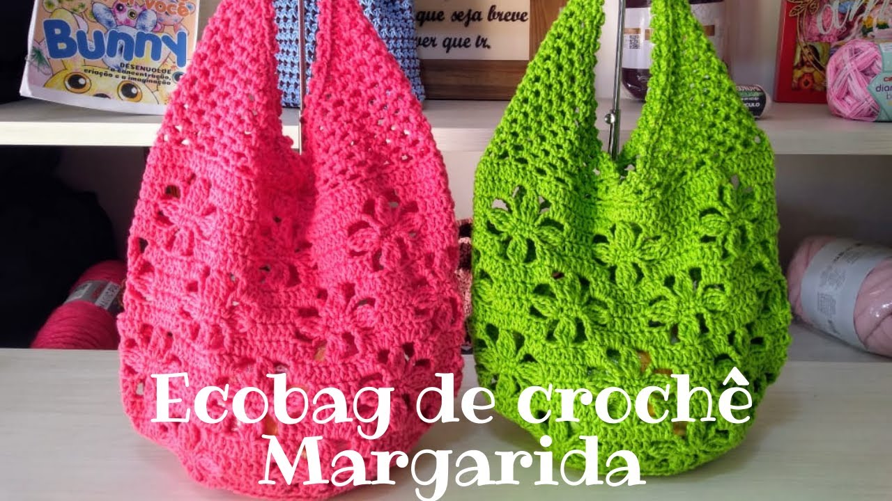Ecobag de crochê Margarida - nova estampa!!