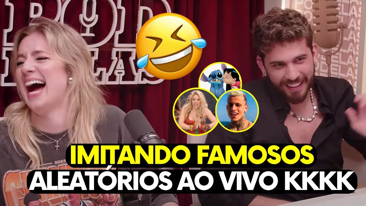GUSTAVO MIOTO E GIANA IMITANDO FAMOSOS ALEATÓRIOS AO VIVO KKKKKKK🤣 | PodcatsDelas Cortes