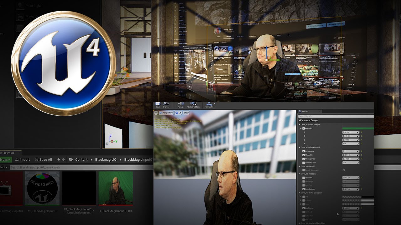 Basic Keying Realtime Video onto Geometry in Unreal Engine for Virtual Production