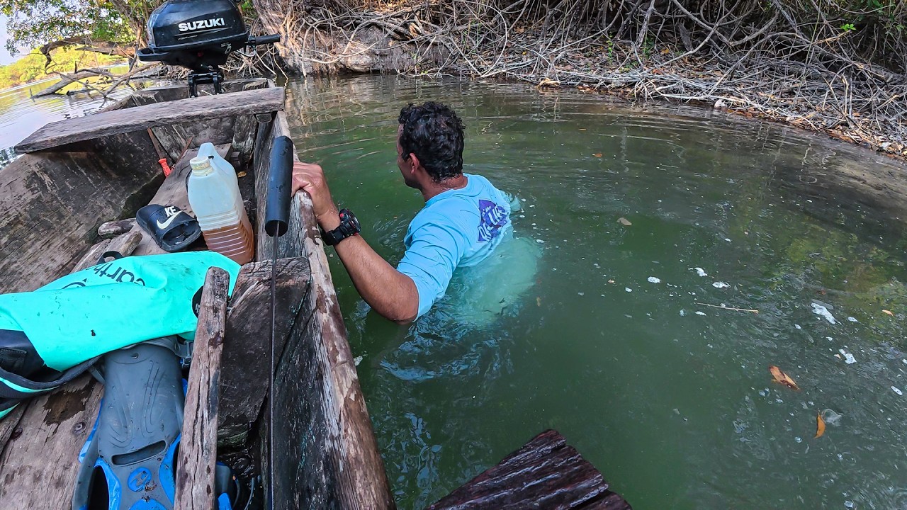 Una tarde de pesca con atarraya muy difícil casi nos quedamos sin...