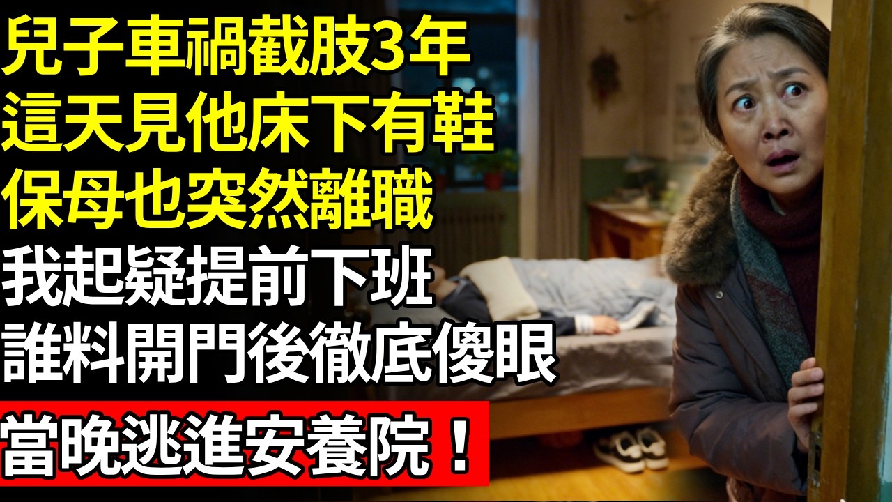 兒子車禍截肢3年，這天見他床下有鞋，保母也突然離職，我起疑提前下班，誰料開門後徹底傻眼，當晚逃進養老院！# 養老 #人間家務事# 晚年真相#不肖子孫