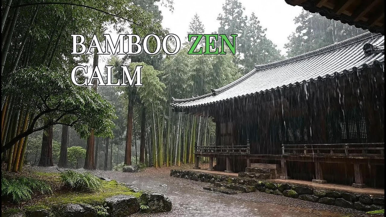 Bamboo Zen Calm | Healing Temple Rain for Instant Stress Relief (1 Hour)