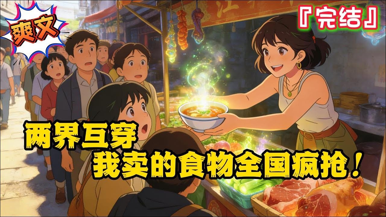 完结《两界互穿，我卖的食物全国疯抢》【穿越两界+美食+摆摊+致富+种田基建】江乔绑定了最强美食经营系统，获得两界穿梭能力…  #乡村 #种田 #现代言情 #小说 #穿越 #年代 #爽文 #美食 #空间