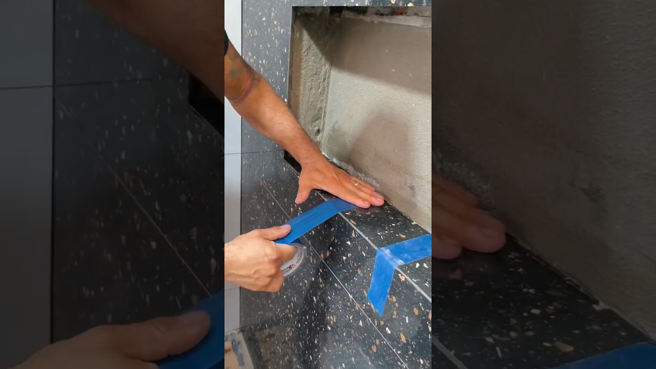 nicho em porcelanato parte 1🤩✅ #azulejista #pedreiro #acabamentos #porcelanato