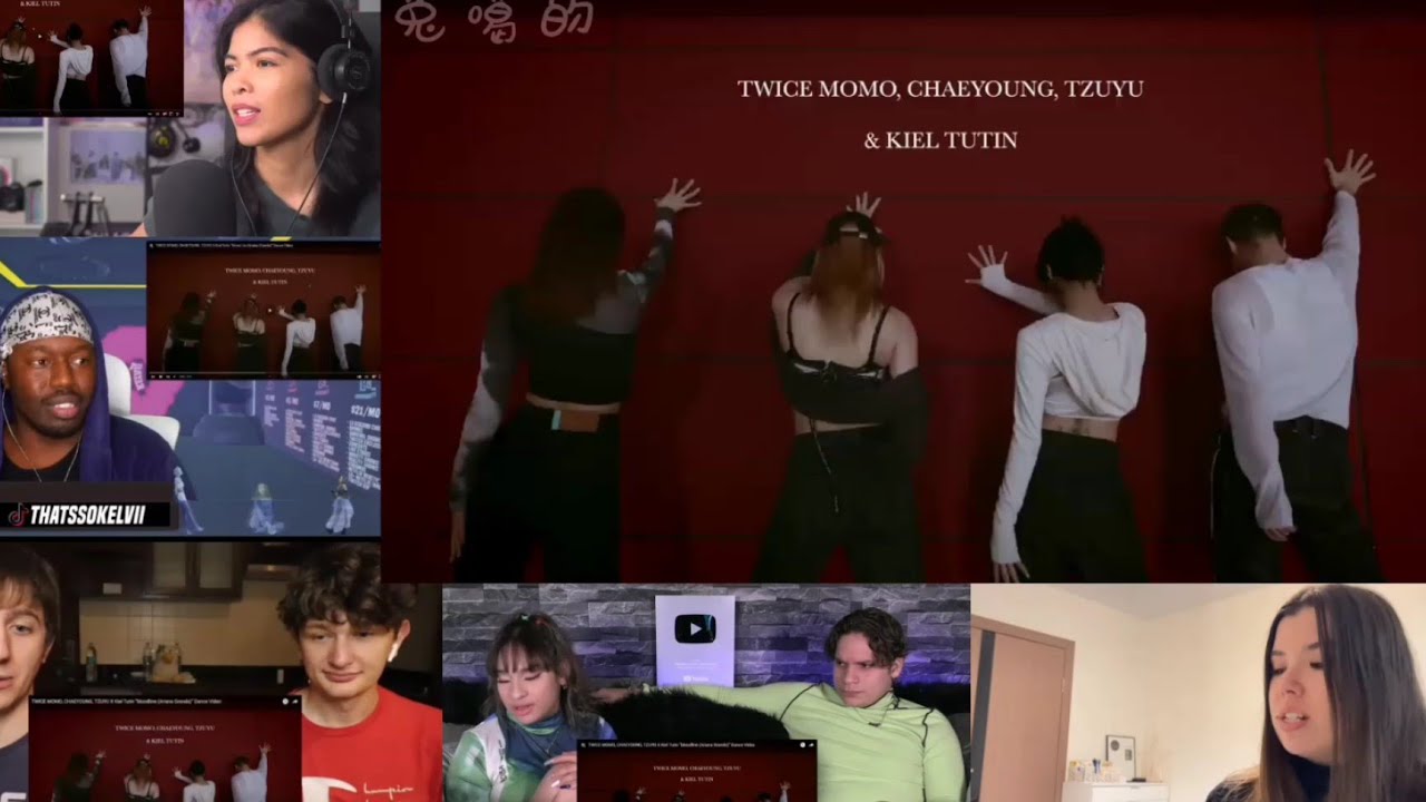 TWICE MOMO Chaeyoung Tzuyu × Kiel Tutin《bloodline》Dance cover reaction mashup
