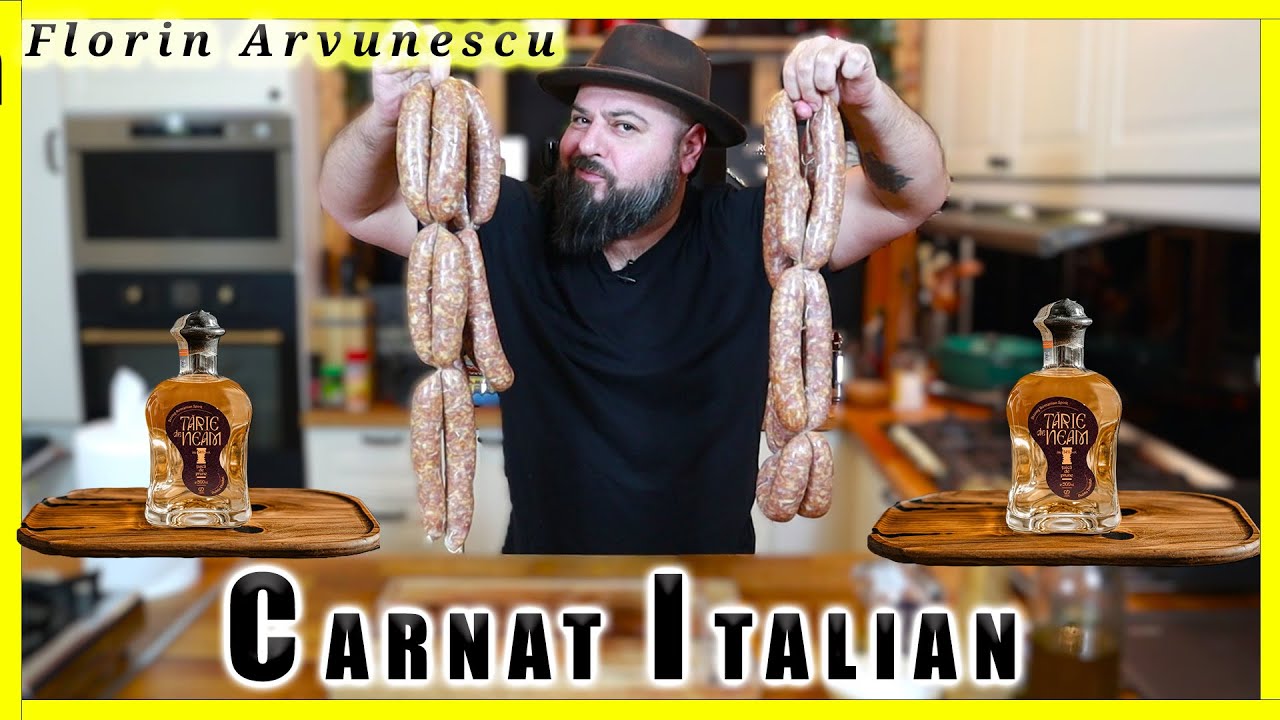 Carnati de Porc in Stil Italian - Carnati cu Seminte de  Fenicul si Vin Alb Sec + Tarie de Neam