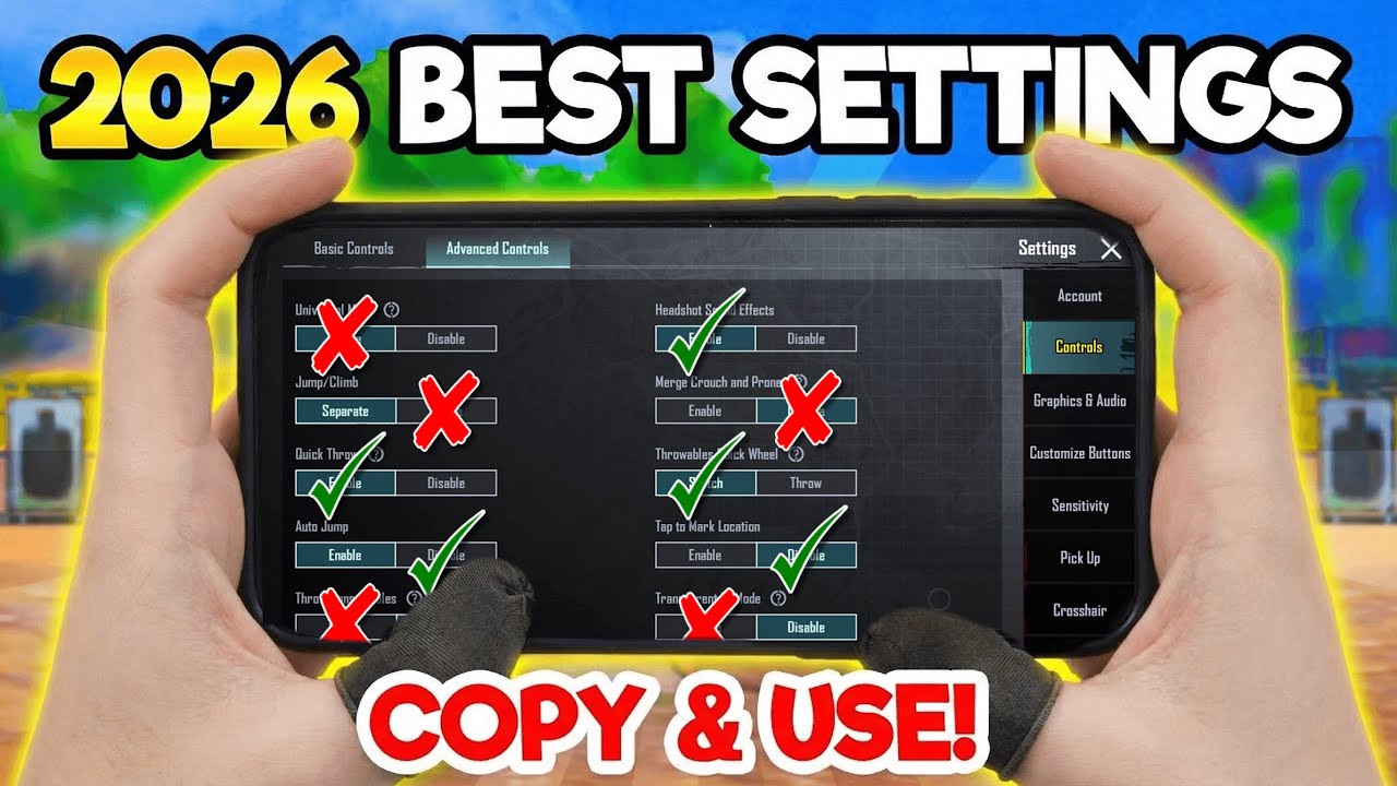 Настройки PUBG MOBILE 2026 🔥 Скопируйте и используйте! ✅ +код