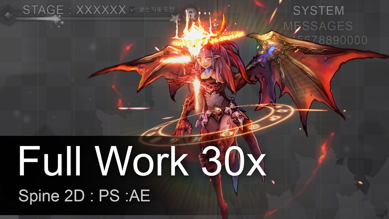 Spine 2D Raising Elves boss fx ani  Fullwork 30x