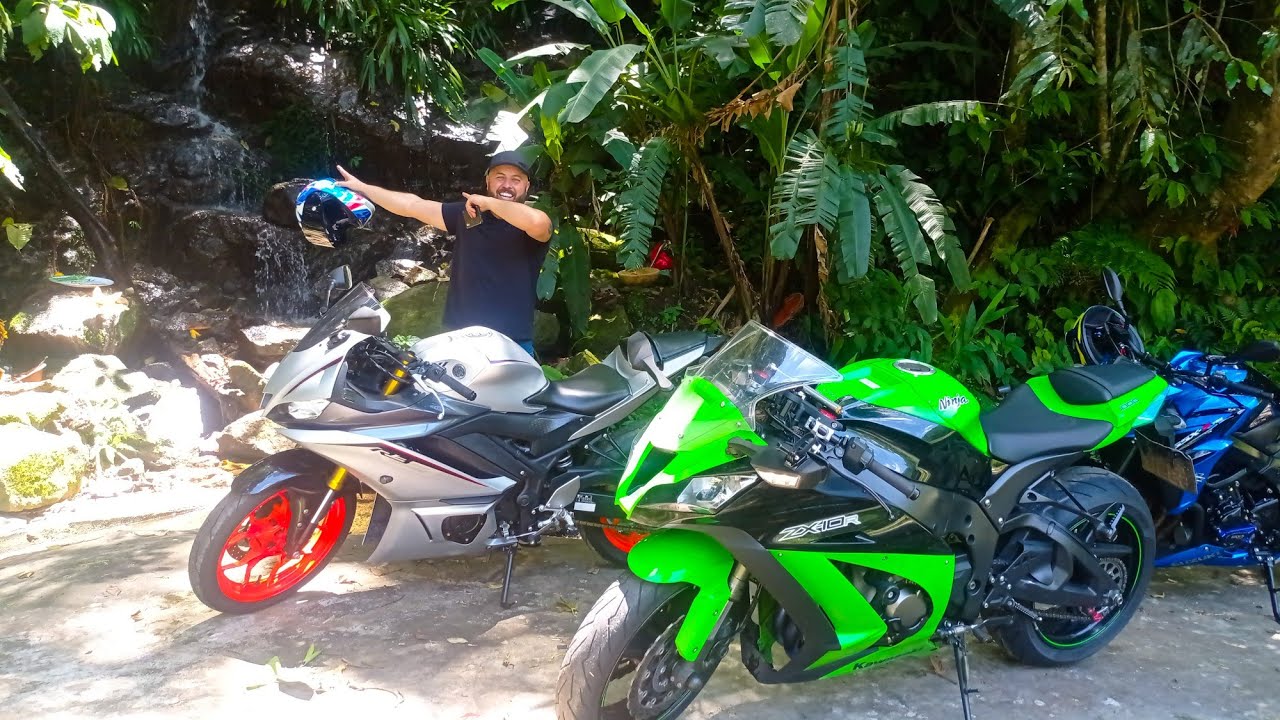 fui com a zx10r na cachoeira proibida da imigrantes! | zx10r de volta no canal! #r3 #zx10r #gsxs750