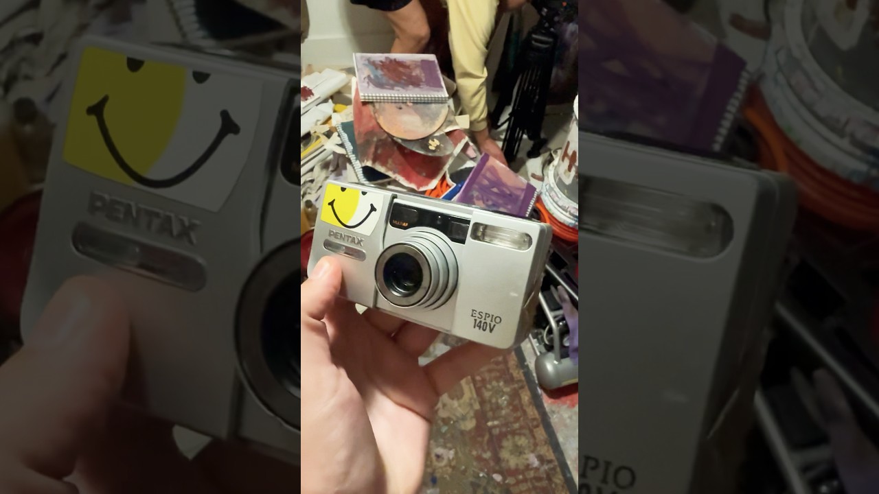 Turning on the Pentax Espio 140V 35mm Point and Shoot Film Camera #film #photography