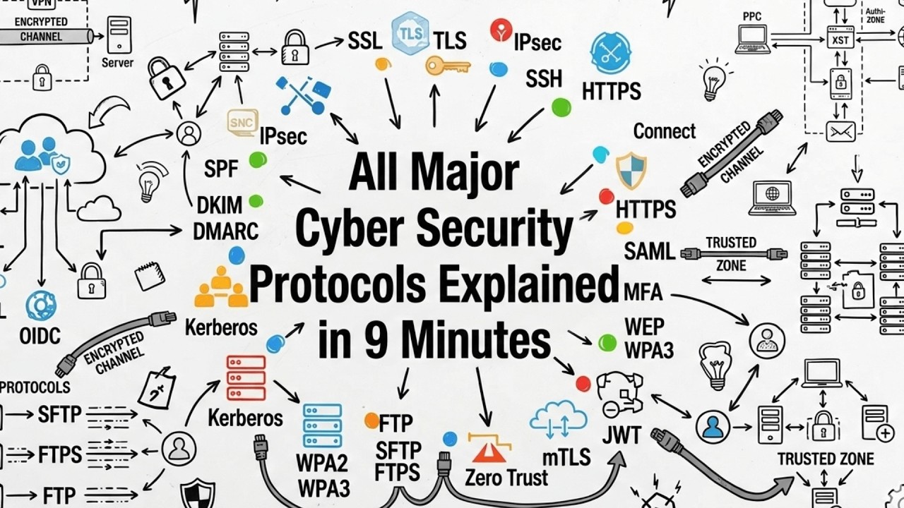 Wszystkie najważniejsze protokoły cyberbezpieczeństwa wyjaśnione w 9 minut (SSL, SPF, DMARC, TLS,...