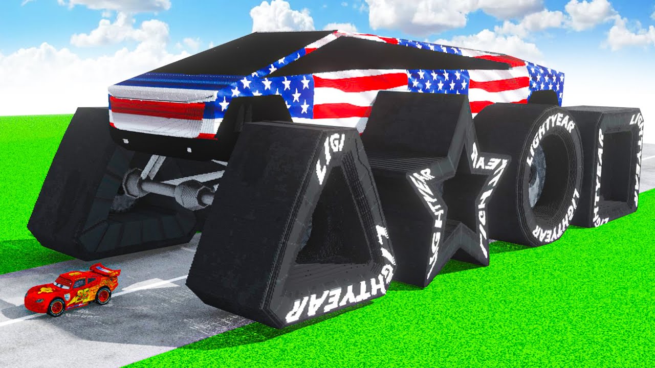 Tesla Transforming to GIANT USA Triangle, Star, Round & Square BTR BIGFOOT TESLA in Teardown!