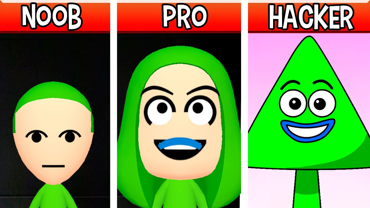 Mii Triangle OC (Save The Shapes): Noob, Pro, HACKER! / (Incredibox Sprunki)