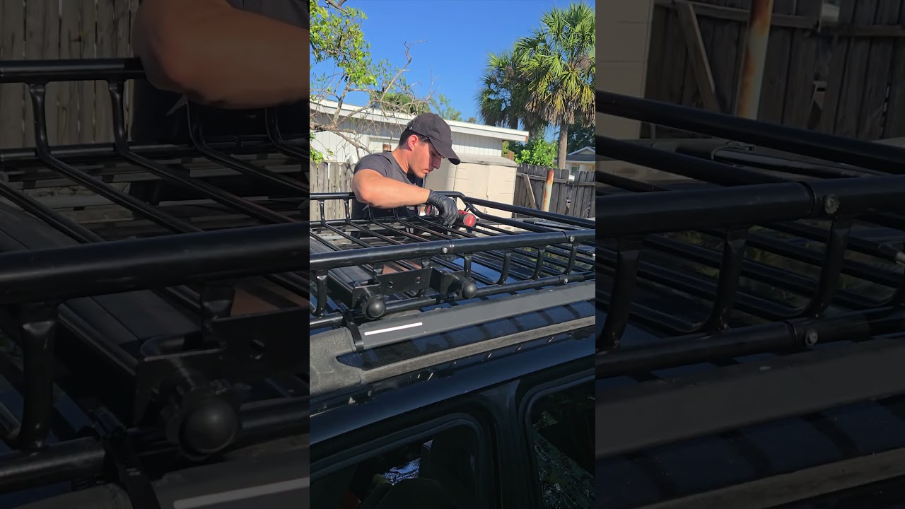 Installing Harbor Freight Roof Rack on our 99 CR-V awd  #automobile #travel #roadtrip #diy #ootd