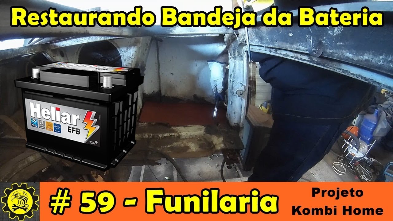 Funilaria 59 / Refazendo a Bandeja da Bateria da Kombi - Projeto Kombi Home