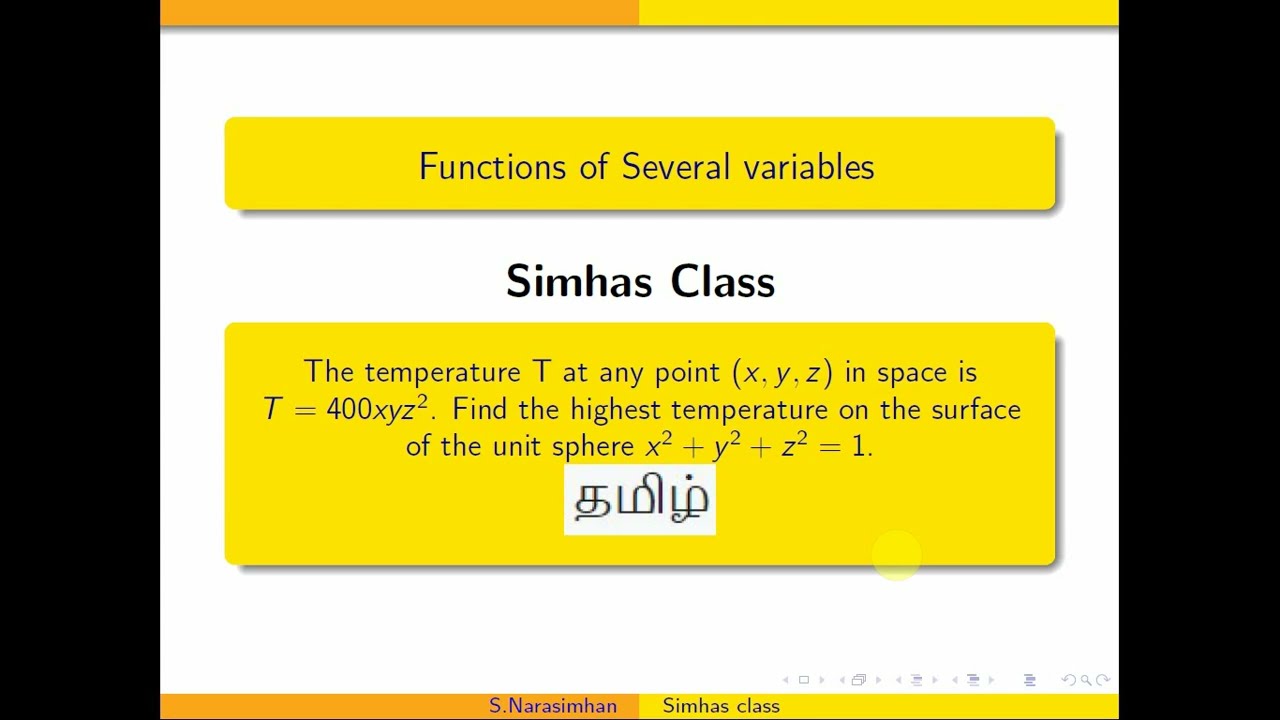 The temperature T in space is T=400xyz^2. Find the highest temperature on the surface  x^2+y^2+z^2=1