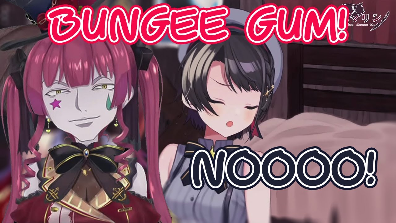 Hisoka Marine force kiss Subaru using Bungee Gum 【Hololive / Eng Sub】