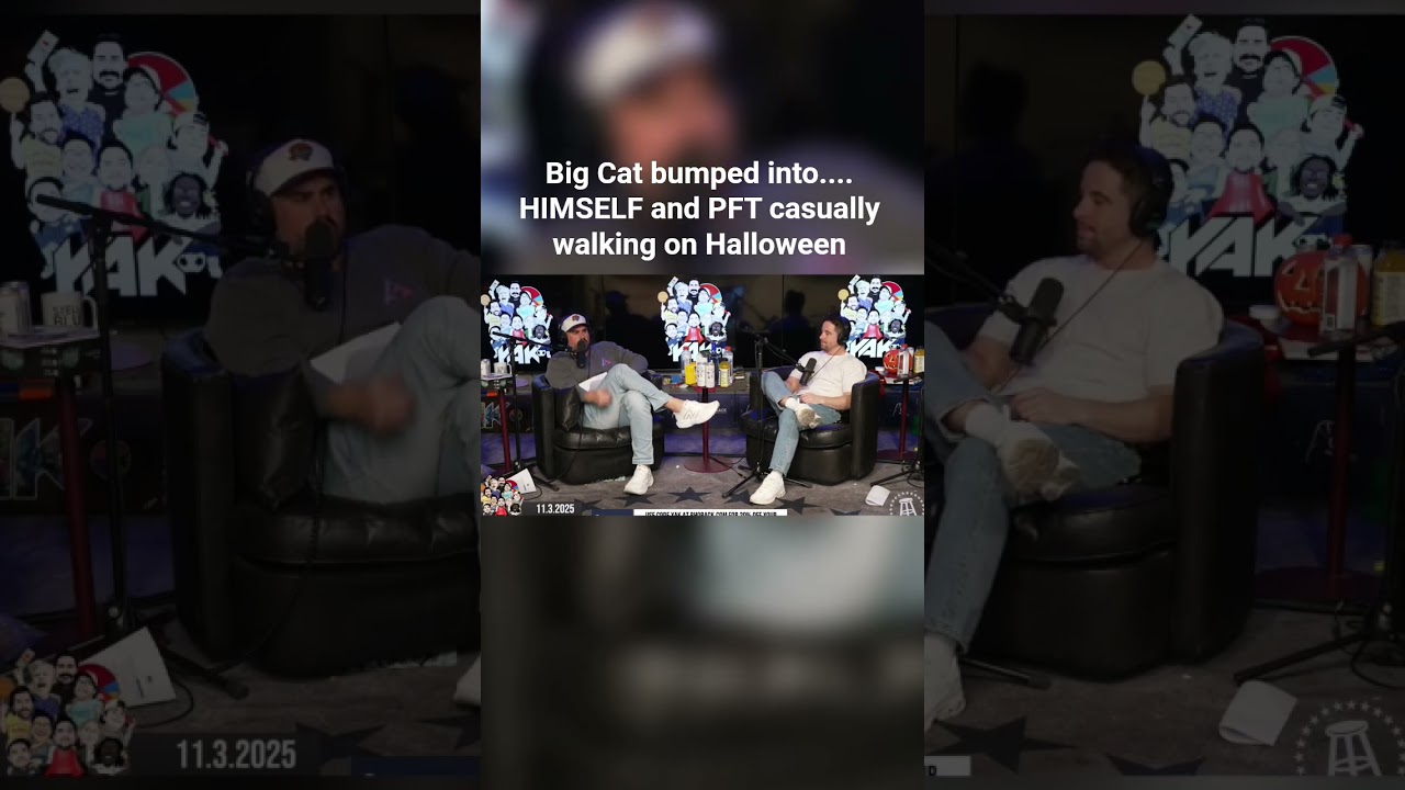 Big Cat bumped into... HIMSELF and PFT casually walking on Halloween 