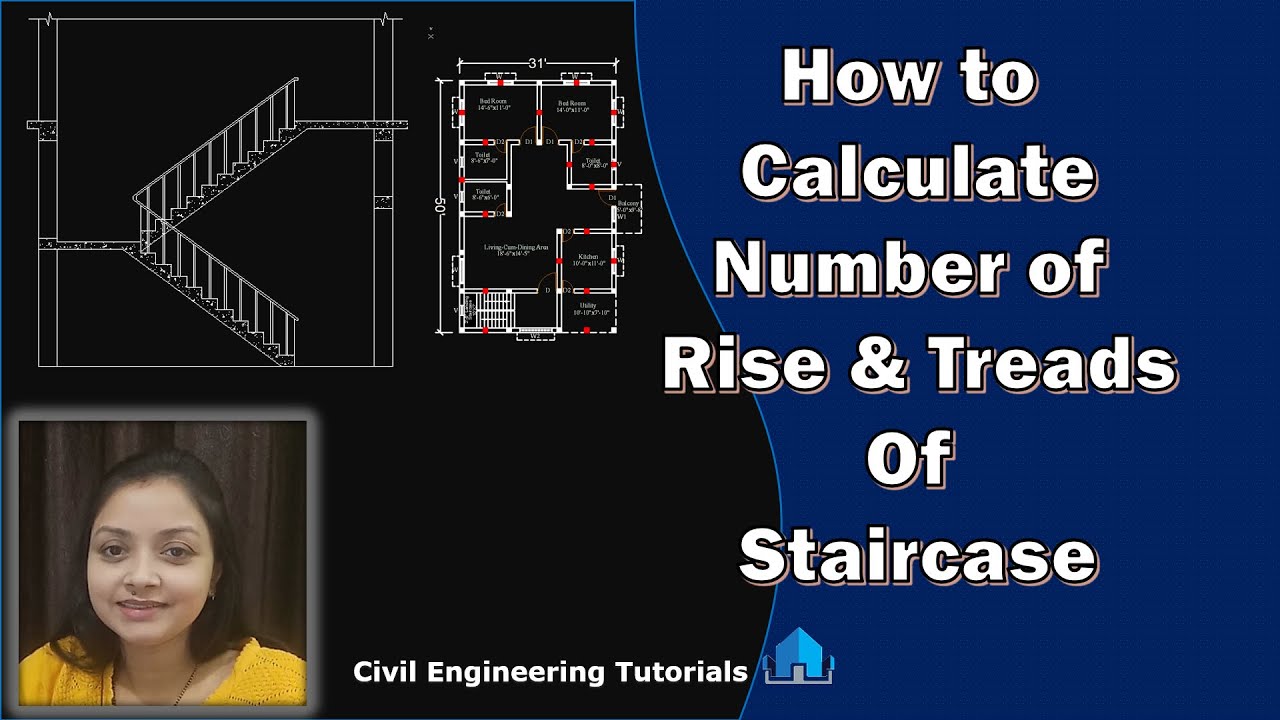 How to calculate  number of Rise and  Treads of Staircase || Building #2
