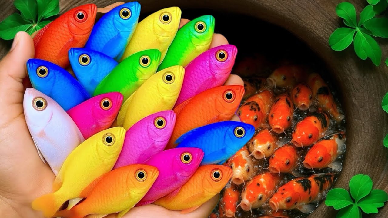 Awesome Catch Colorful Aquarium Fish In Small Pond, Galaxy Guppy, Seahorse, Koi,Pencil Fish,Turtle🐸🐸