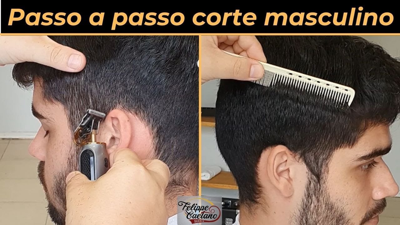 Passo a passo corte cabelo masculino - Curso de Barbeiro Felippe Caetano