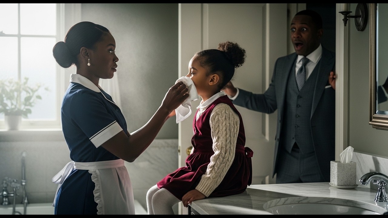 The Billionaire Returned Home to Find the Black Maid SittingHisDaughter on the Sink What Followed...