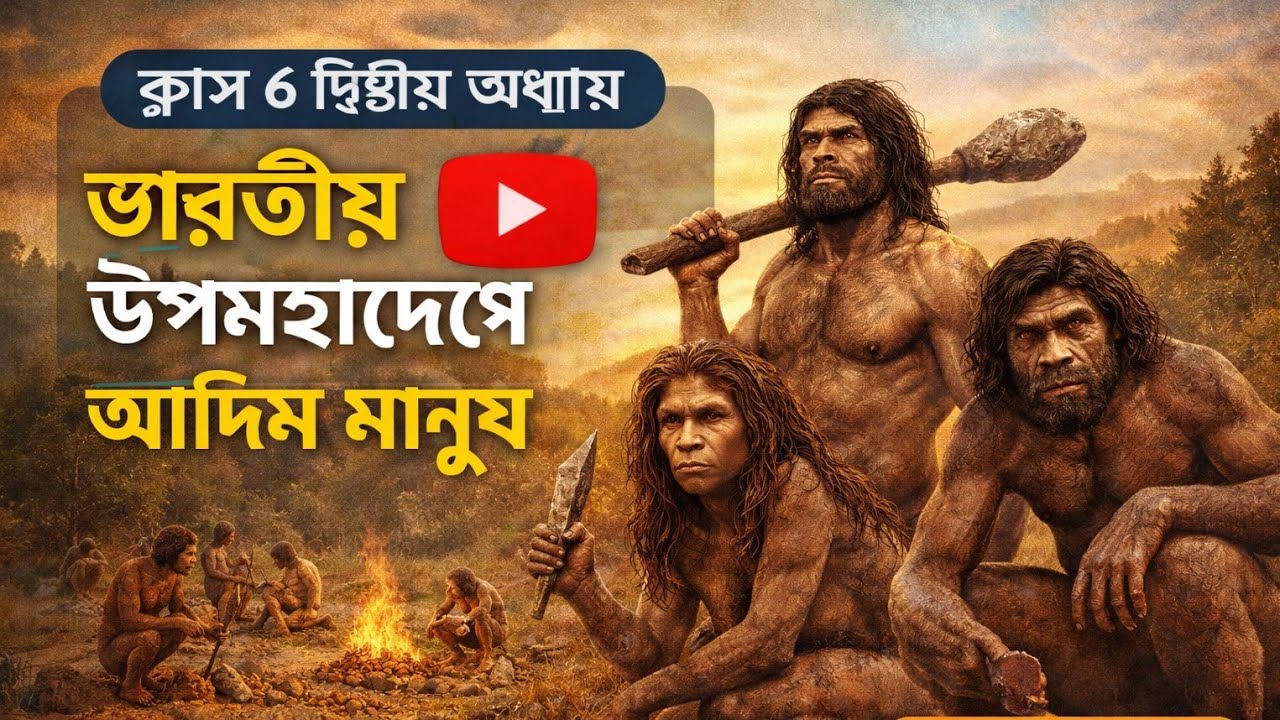 ক্লাস 6 দ্বিতীয় অধ্যায় ভারতীয় উপমহাদেশে আদিম মানুষ 