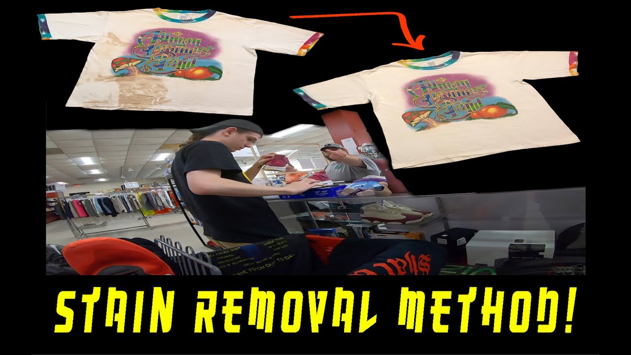 Best Method! How To Remove Stains From T-Shirts Tutorial ~ Vintage Tee Restoration + Mid Week Thrift