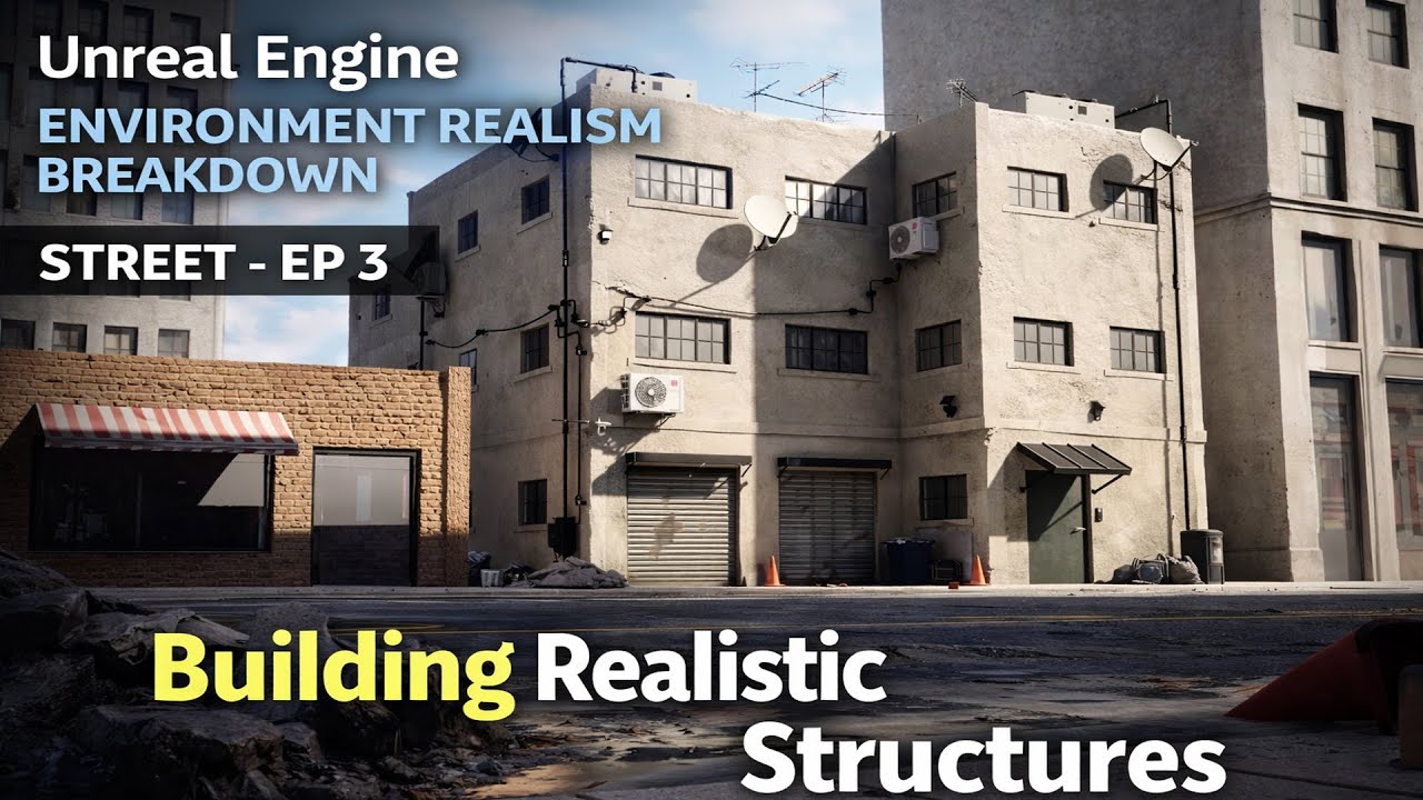 Unreal Engine Environment Realism Breakdown | Street &ndash; EP 3: Building Realistic Structures #tutorial