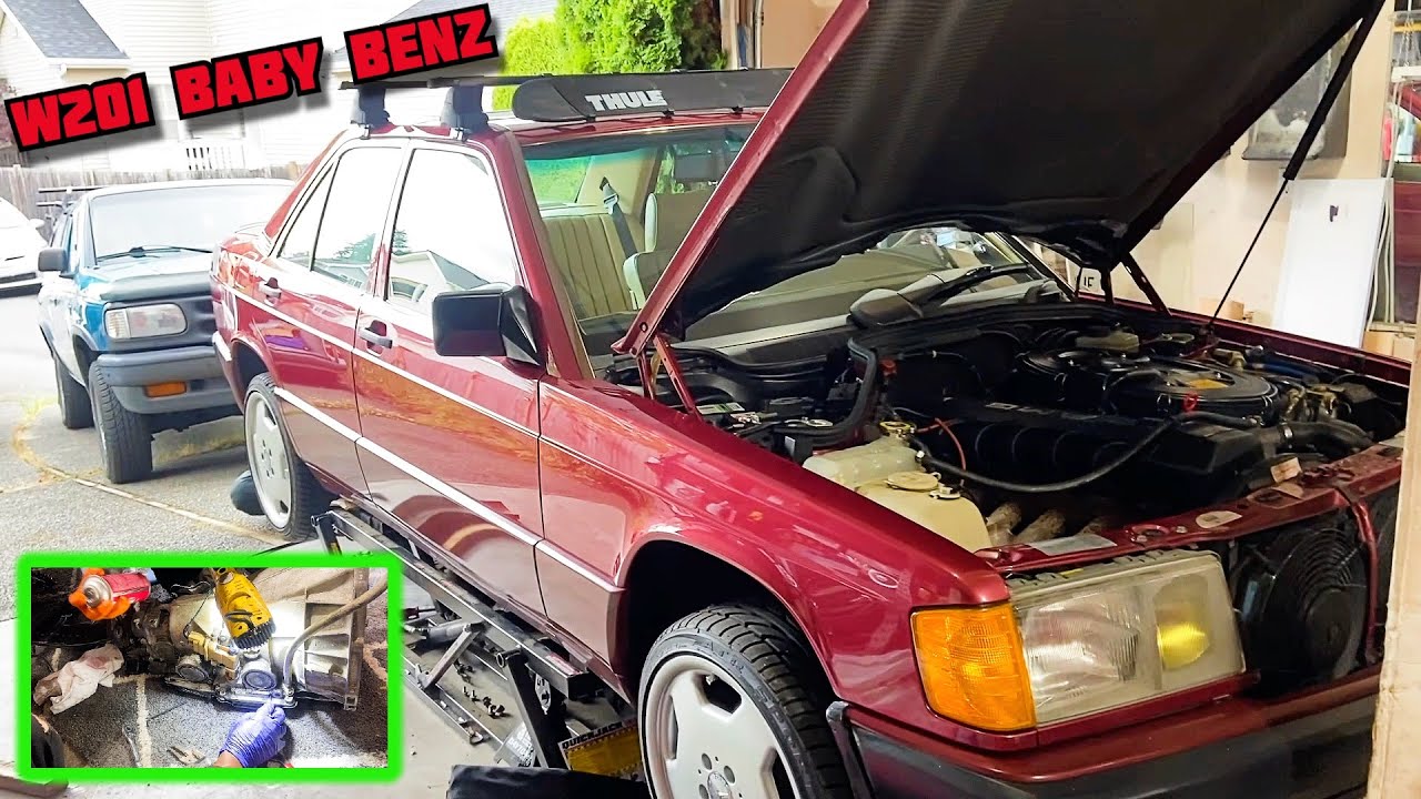 Rein's 1991 Mercedes 190E W201 Transmission Replacement (June 2023). Baby Benz❤️🇩🇪