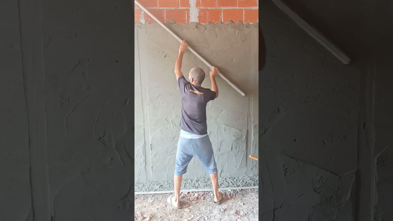 sarrafeado reboco de parede #construcaocivil