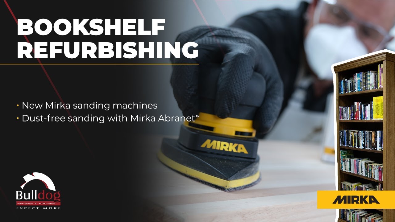 Sanding and Finishing a Wooden Bookshelf with Mirka Electric Orbital Sanders and Abranet Abrasives