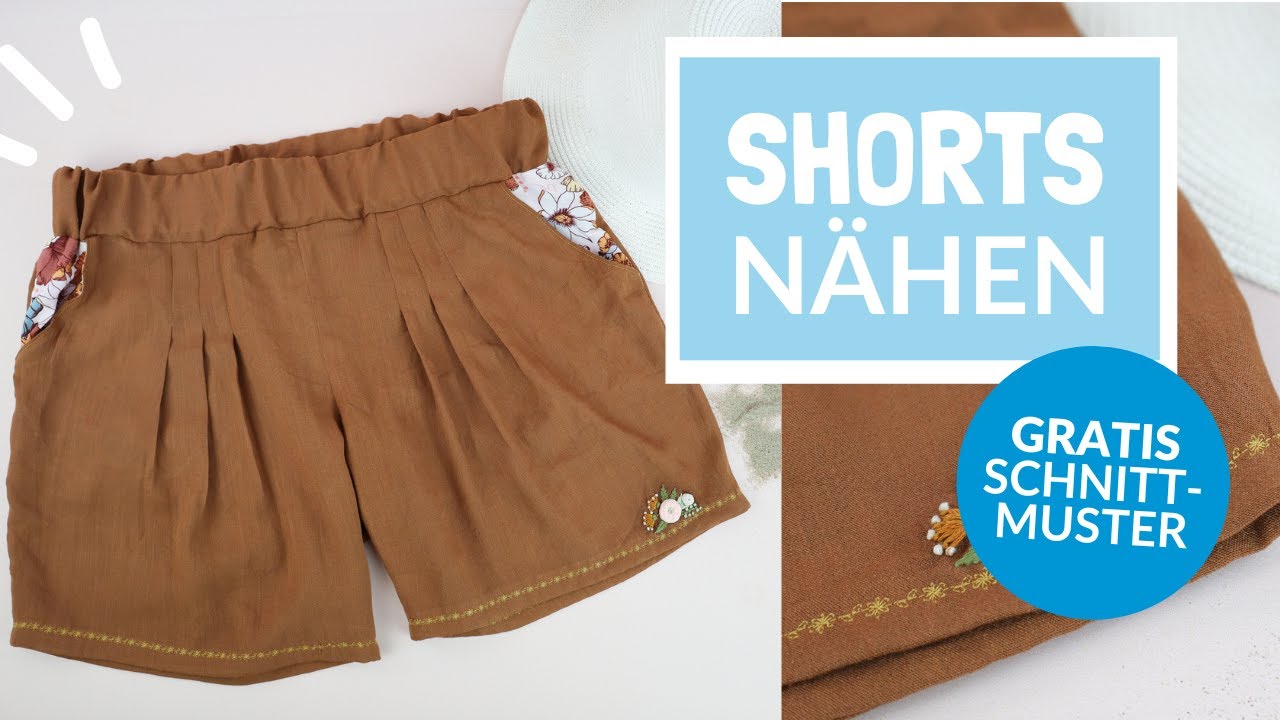 Damen-Shorts Zoey nähen | Gratis Schnittmuster für eine kurze Hose | Sommerhose