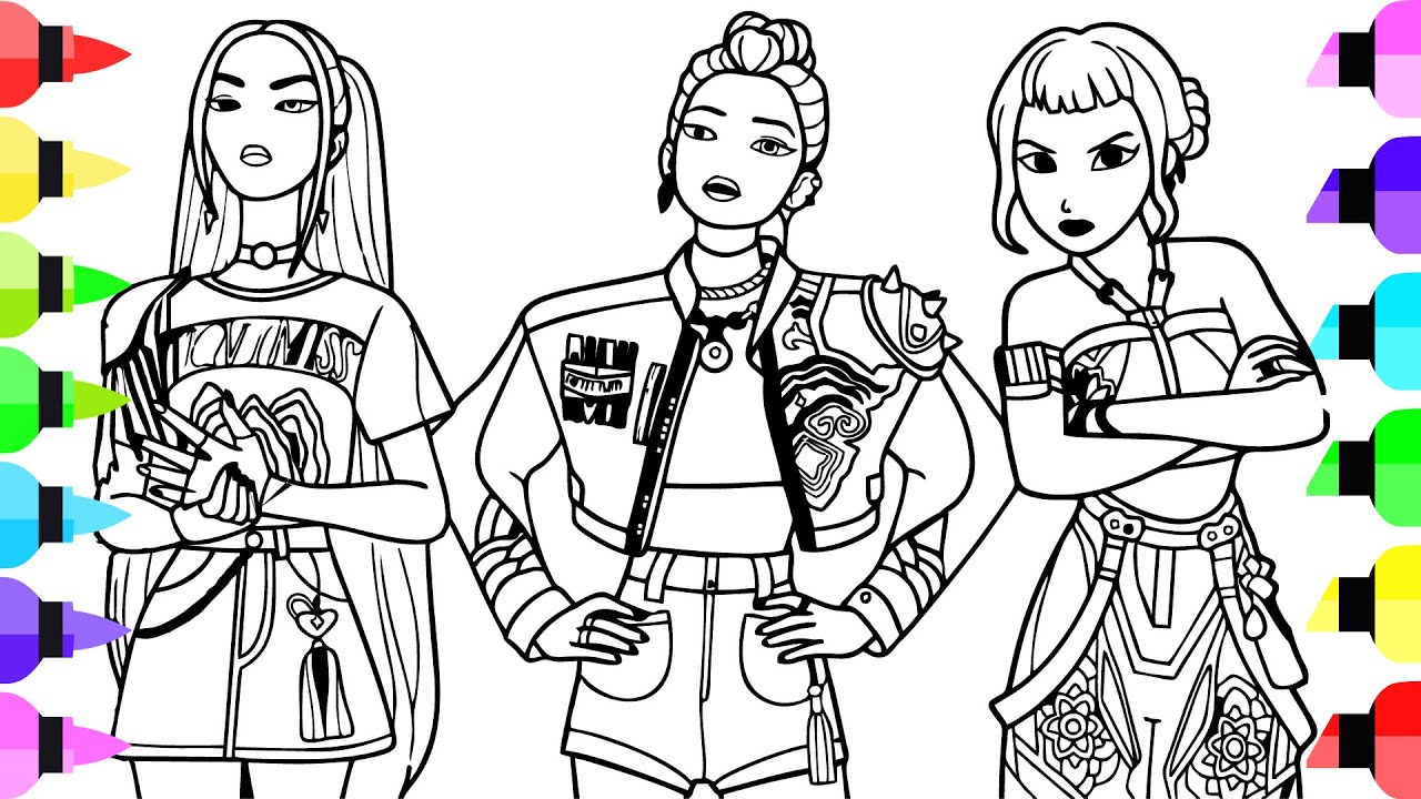 KPop Demon Hunters New Coloring Pages / How to Color Girls Rumi, Mira and Zoey / NCS MUSIC