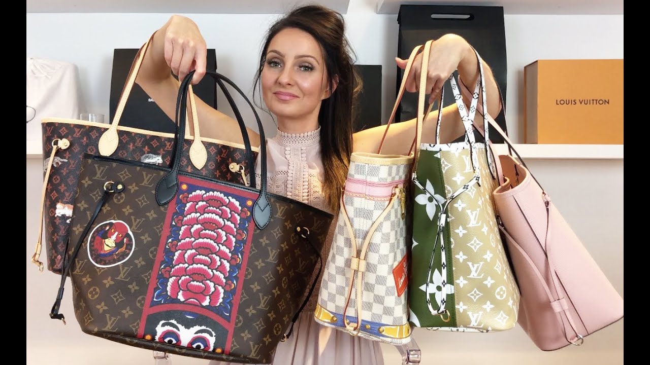 5 LIMITED EDITION Louis Vuitton Neverfull MM bags WORTH OVER £7,000 Ft. Giant Monogram & Kabuki