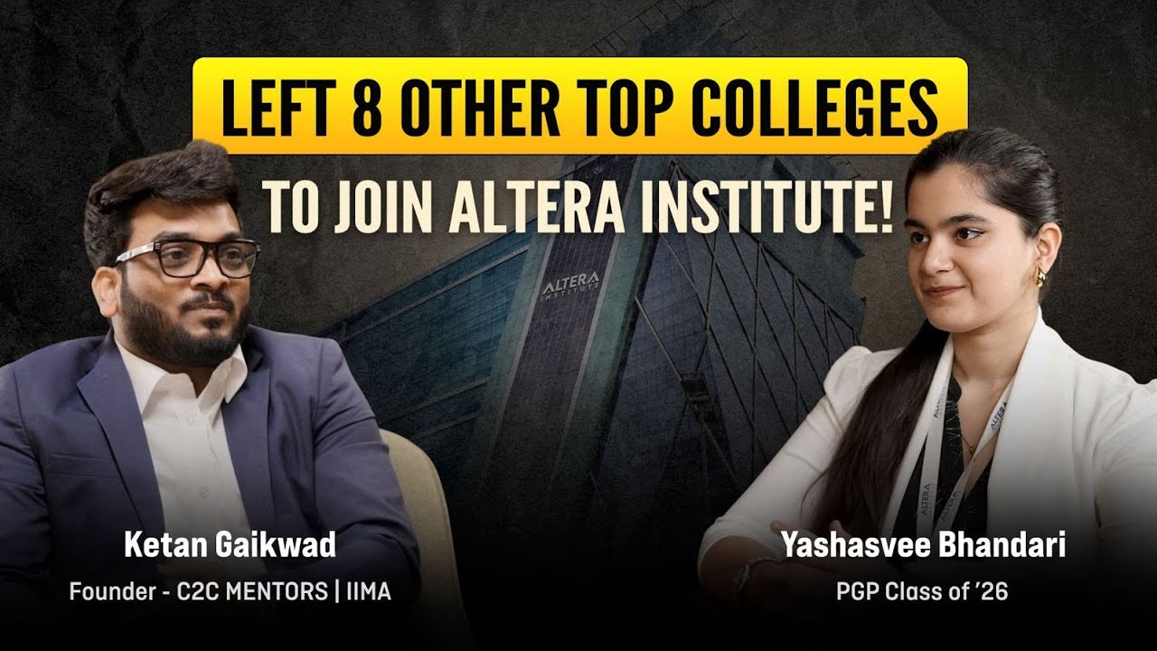 20 Year OLD  with 93%ile in CAT,  8 internships,  left 8 MBA  Colleges to Join Altera Institute